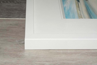 Detail shot of the classic gallery frame edge