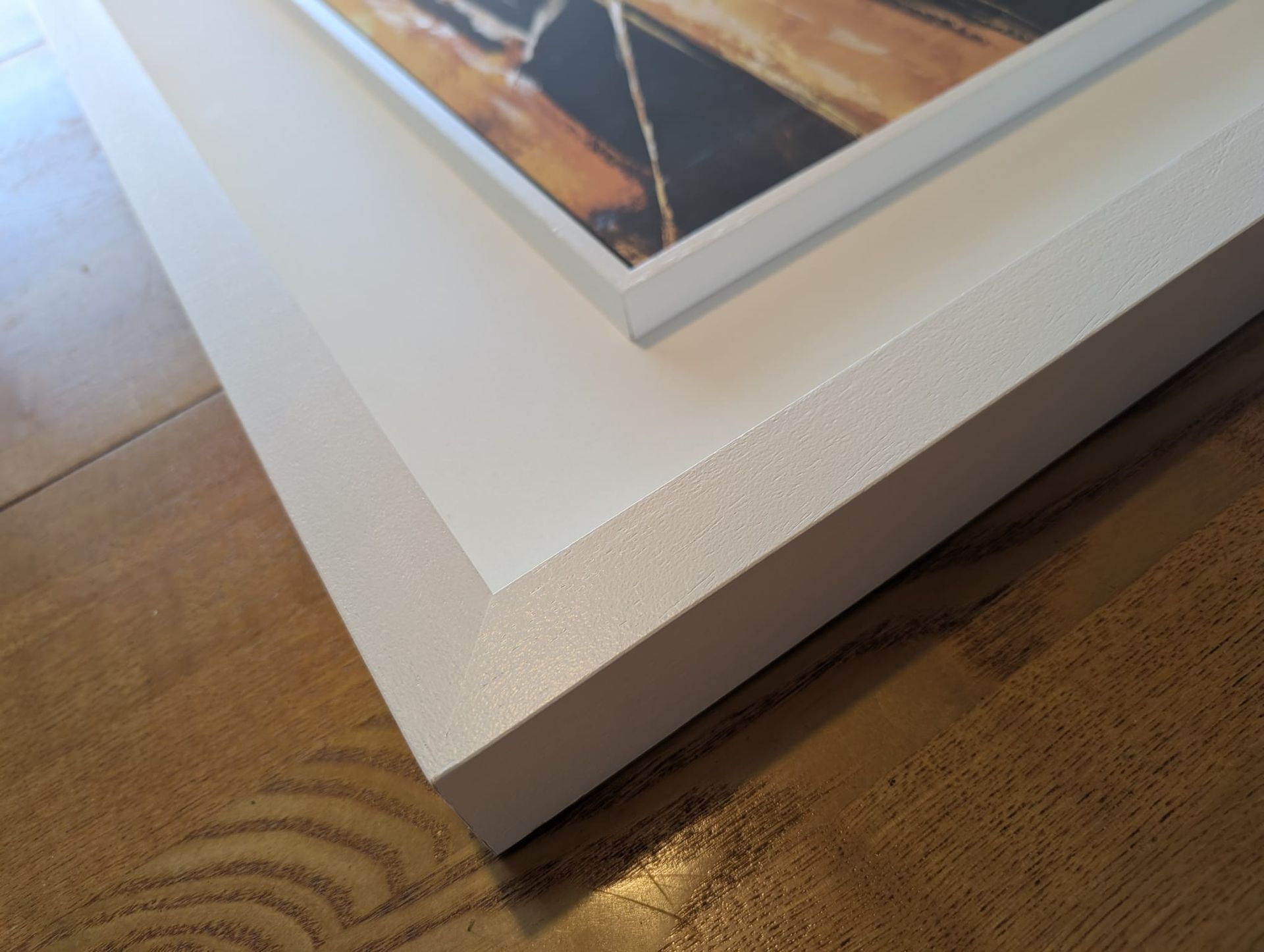 Detail shot showing the shadow gap between the canvas and the frame