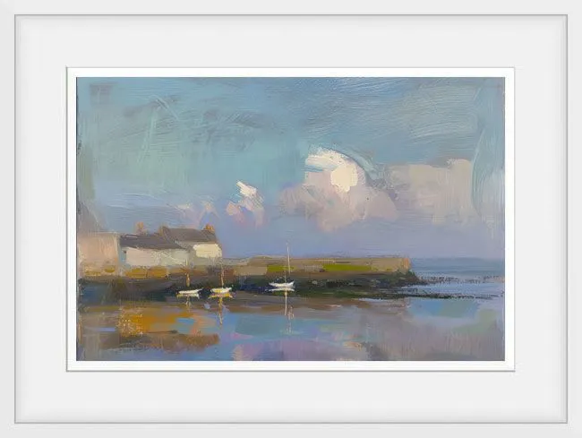 TM Hogarth - Peaceful Anchorage Framed Print - Size: 76cm x 56cm